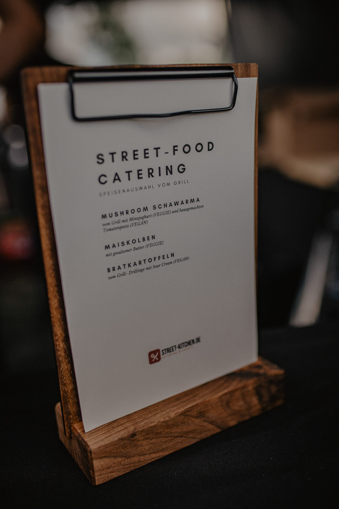 Menükarte vom Streetfood-Catering